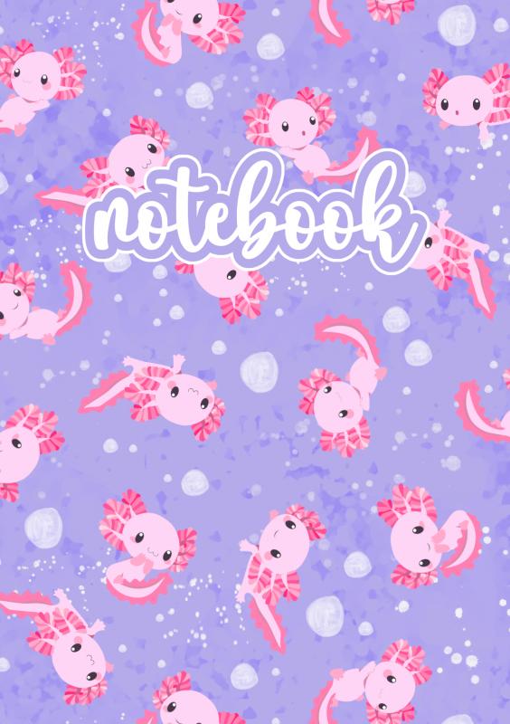 Axolotl Notebook Rosa/Lila
